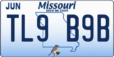 MO license plate TL9B9B
