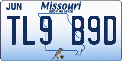 MO license plate TL9B9D
