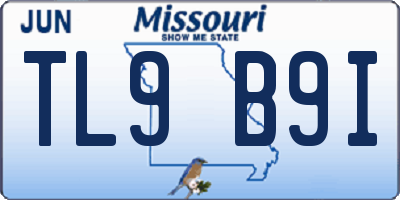 MO license plate TL9B9I
