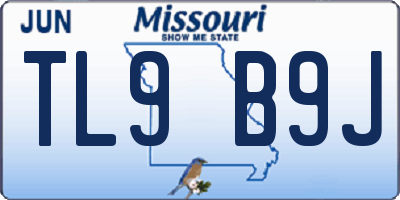 MO license plate TL9B9J