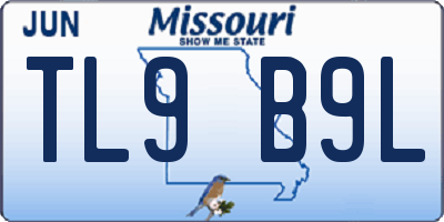 MO license plate TL9B9L