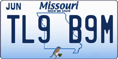 MO license plate TL9B9M