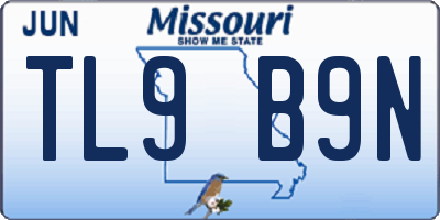 MO license plate TL9B9N