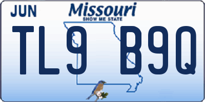 MO license plate TL9B9Q