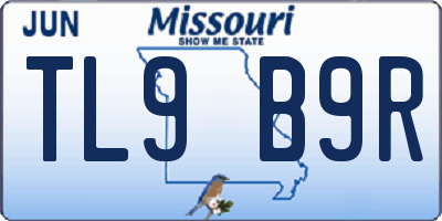 MO license plate TL9B9R