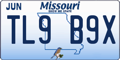 MO license plate TL9B9X