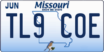 MO license plate TL9C0E