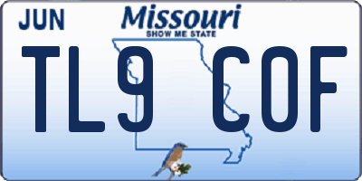 MO license plate TL9C0F