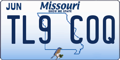 MO license plate TL9C0Q