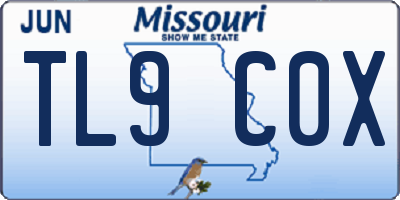 MO license plate TL9C0X