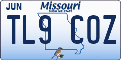 MO license plate TL9C0Z