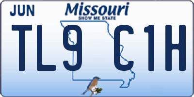 MO license plate TL9C1H