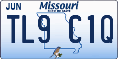 MO license plate TL9C1Q