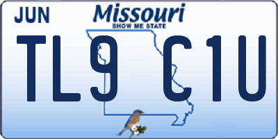 MO license plate TL9C1U