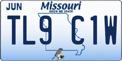 MO license plate TL9C1W
