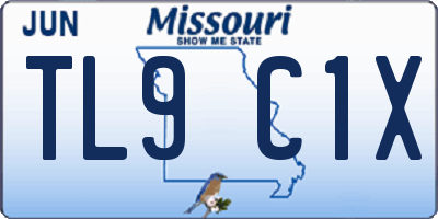 MO license plate TL9C1X