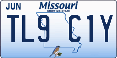 MO license plate TL9C1Y