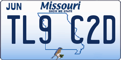 MO license plate TL9C2D