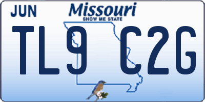 MO license plate TL9C2G