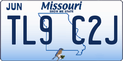 MO license plate TL9C2J