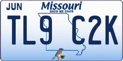 MO license plate TL9C2K