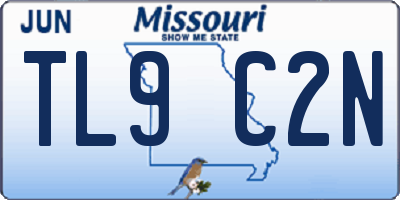 MO license plate TL9C2N