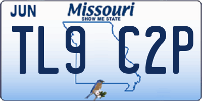 MO license plate TL9C2P