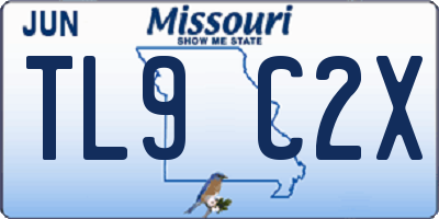 MO license plate TL9C2X