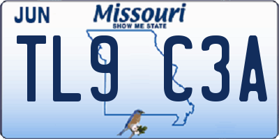 MO license plate TL9C3A