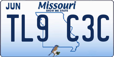 MO license plate TL9C3C