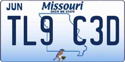 MO license plate TL9C3D