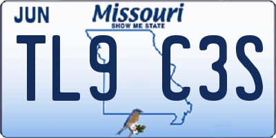 MO license plate TL9C3S