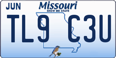 MO license plate TL9C3U