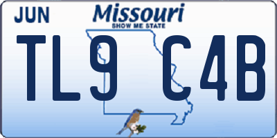 MO license plate TL9C4B
