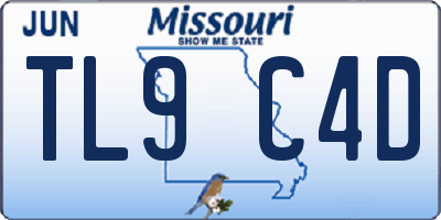 MO license plate TL9C4D