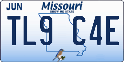 MO license plate TL9C4E