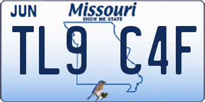 MO license plate TL9C4F