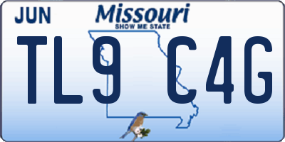 MO license plate TL9C4G