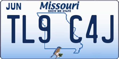 MO license plate TL9C4J