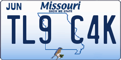 MO license plate TL9C4K