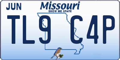 MO license plate TL9C4P