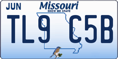 MO license plate TL9C5B