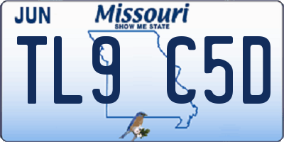 MO license plate TL9C5D