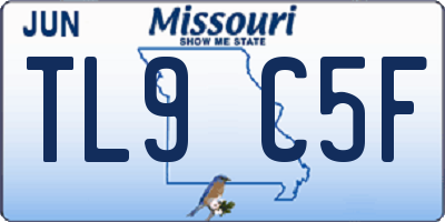 MO license plate TL9C5F