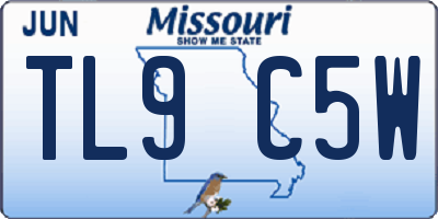 MO license plate TL9C5W