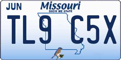 MO license plate TL9C5X