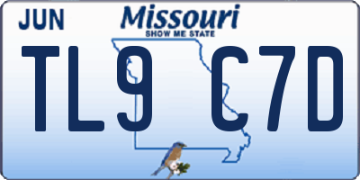 MO license plate TL9C7D
