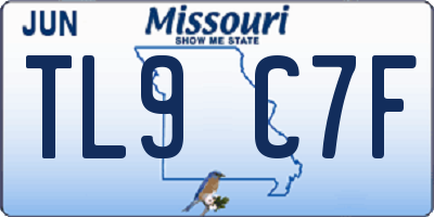 MO license plate TL9C7F
