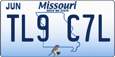 MO license plate TL9C7L