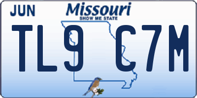 MO license plate TL9C7M